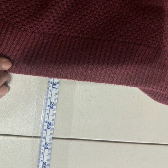 Max Studio Women’s Textured Cowl Neck Cranberry Red Cozy Sweater Size Medium - Picture 10 of 10
